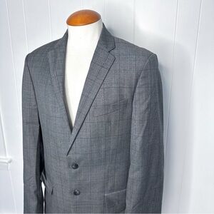 Joseph Abboud Tollegno 1900 Gray Windowpane Blazer